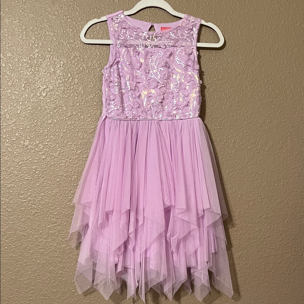Zunie Lilac Sequin Formal Dress for Kids